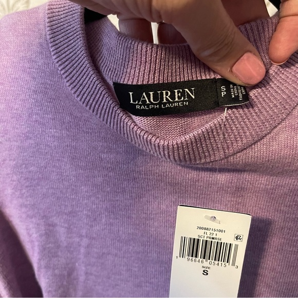 Ralph Lauren Lavender Knit Front Tie Top Size Small - Picture 2 of 8